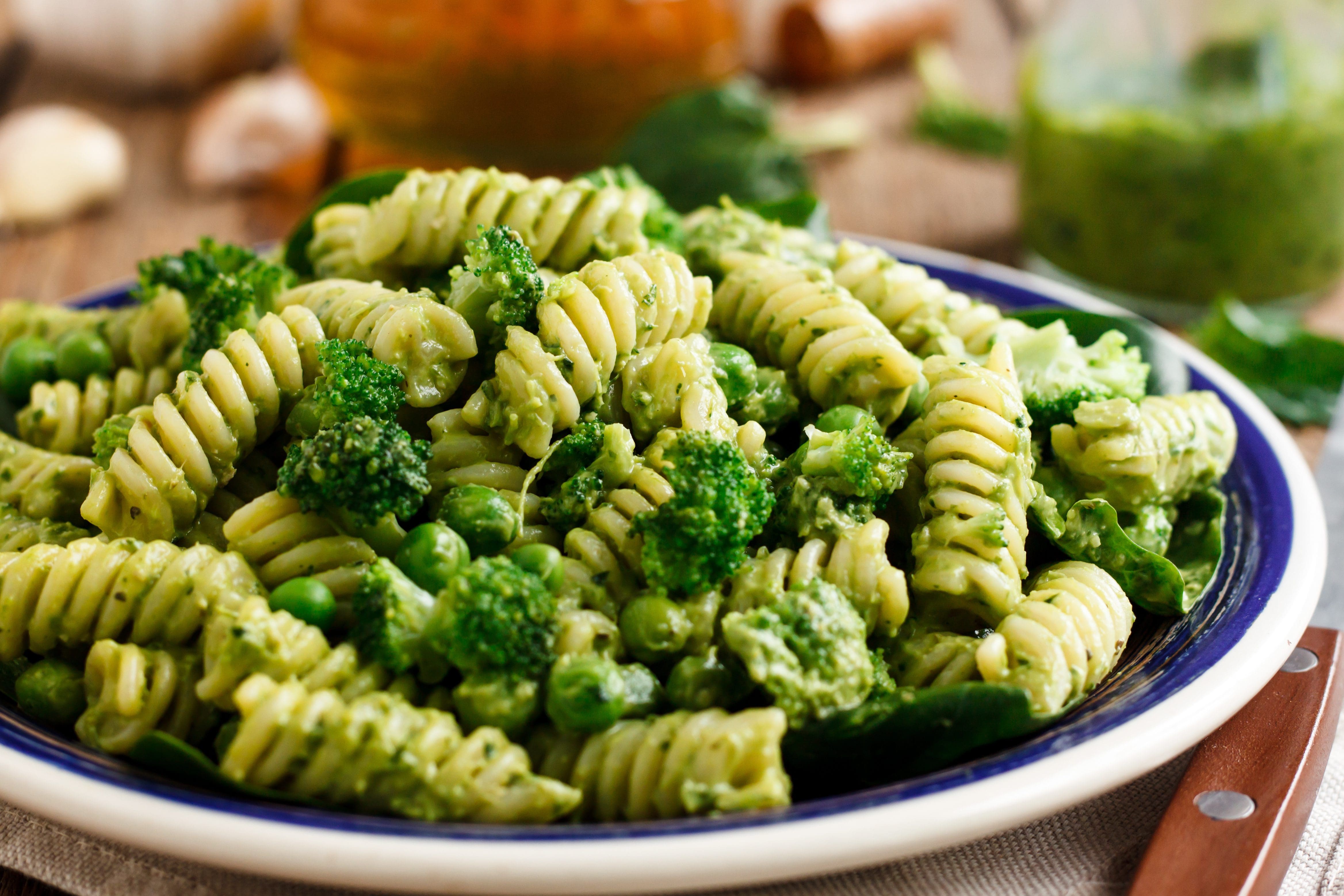 PASTA TROTTOLE with BROCOLLI, PEAs & PESTO